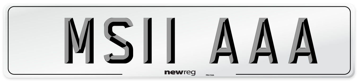 MS11 AAA Number Plate from New Reg